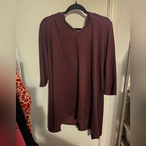 French Laundry Burgundy Hooded Top